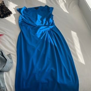 Royal blue miso fitted dress with knot waist